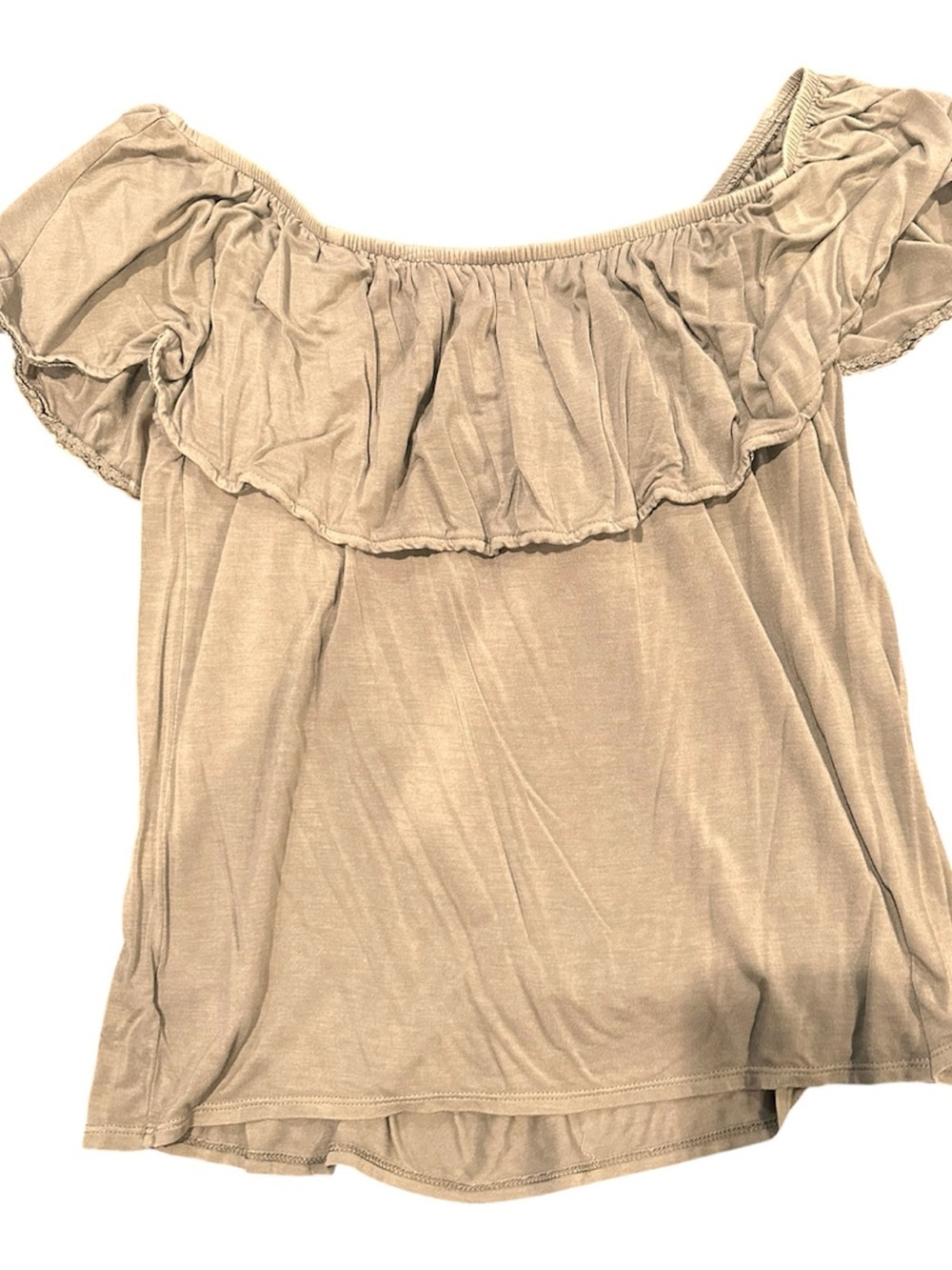 Off-Shoulder Ruffle Women Top - Olive